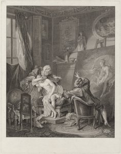 Den ärliga modellen av Jean Michel Moreau and Jean Baptiste Blaise Simonet after Pierre Antoine Baudouin