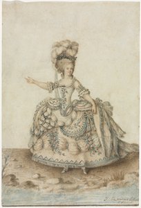 Kostymstudie för operasångare, 1781. av Jean Michel Moreau le Jeune