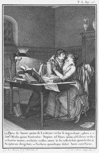 Heloise och Abelard i deras arbetsrum, illustration från 