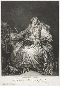 Madame Greuze sovande, 1776. av Jean Michel the Younger Moreau