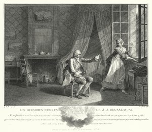 Jean-Jacques Rousseaus sista ord (gravyr) av Jean Michel the Younger Moreau