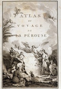 Titelsidan för "" Atlas du voyage de La Perouse "" (Jean-Francois Galaup, Comte de La Perouse (Jean Francois Laperouse) av Jean Michel the Younger Moreau