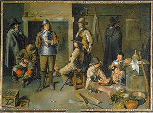 Soldater i vila på ett värdshus - Soldats au repos dans une auberge ...