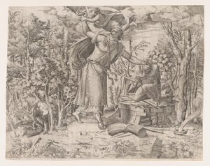 Abraham offrar Isak, 1535-55. av Jean Mignon