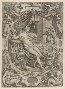 Cleopatra biten av en asp, 1535-55.