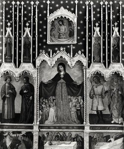 Virgin of Mercy, ca 1429 (se även detalj 167594) (tempera på panel) av Jean Mirailhet