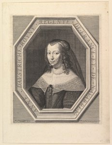 Anne av Österrike, Frankrikes drottning, i domstolssorg. av Jean Morin