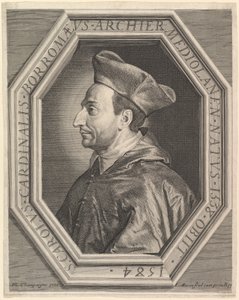 Saint Charles Borromeo, kardinal och ärkebiskop av Milano. av Jean Morin