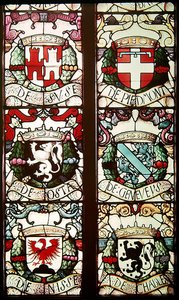 Heraldiska vapen förknippade med Philibert av Savojen, make till givaren Margareta av Österrike av Jean Orquois Jean Brachon Antoine Noisin