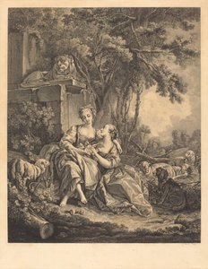 De två förtrogna av Jean Ouvrier after François Boucher