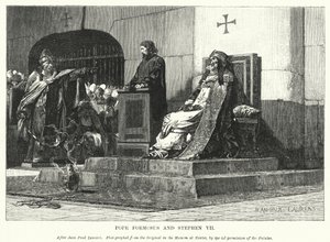 Påven Formosus och Stefan VII (gravyr)