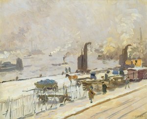 Hamburgs hamn på vintern, 1909