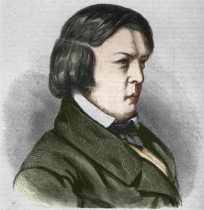 Robert Schumann tysk kompositör. Teckning av J.B. Laurens. av Jean Paul Laurens