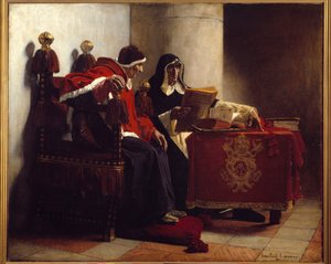 Påven och inkvisitorn sa också "Sixtus IV (1471-1484) och Tomas de Torquemada (1420-1498)". Målning av Jean Paul Laurens (1838-1921)