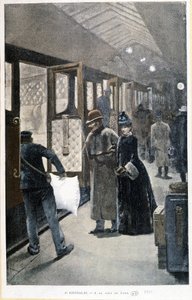 Avgång för nattåget vid Gare de Lyon - teckning av Sinibaldi av Jean Paul Sinibaldi