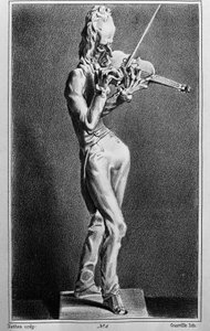 Niccolo Paganini (1782-1840), italiensk violinist och kompositör. Karikatyr efter skulpturen av Jean Pierre Dantan den unge. av Jean Pierre (after) Dantan