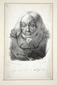 Porträtt av Talleyrand, 79 år gammal, pub.1835 (gravyr) av Jean Pierre (after) Dantan