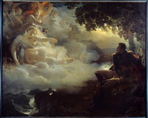 Allegori över staten Frankrike innan Napoleon Bonapartes (1769-1821) återkomst från Egyptens fälttåg (1798-1801) Målning av Jean Pierre Franque (1774-1860) 1800-talets sön. 2,61 x 3,26 m