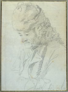 Voltaire (1694-1778) på ålderns höst, 1769 (krita på papper)