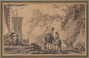 Figurer i ett landskap av Jean Pierre Louis Laurent Houël