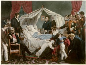 Napoleons död, 1821-05-05 i Sainte Helene Litografi av Jean Pierre Marie Jazet (1788-1871) efter målningen av Charles Auguste Steuben (1788-1856) Malmaison. Slottsmuseet