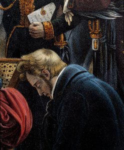 Napoleons död, 5/05/1821 i Saint Helene Detalj som representerar Jean Abraham Noverraz (1790-1849). Litografi av Jean Pierre Marie Jazet (1788-1871) baserad på målningen av Charles Auguste Steuben (1788-1856) Malmaison. Slottsmuseet