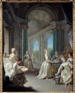 Moderna jungfrur. Målning av Jean Raoux (1677 - 1734)