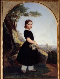 Porträtt av en liten flicka (Esther Debost) Esther Debost, kusin till konstnären. Målning av Hippolyte Lazerges (1817-1887) 1843 Sön. 0,81x0,61 m Rouen, musee des Beaux Arts