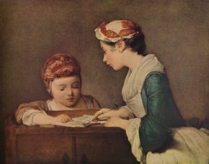 Den unga guvernanten, c1735-1736 av Jean Baptiste Simeon Chardin