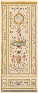 Teckning, ornamental panel, 1775-1800 av Jean Simeon Rousseau