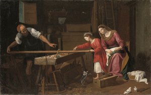Den heliga familjen i snickeriet