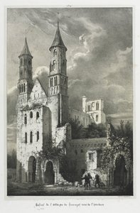 Ruinerna av klostret Jumièges. av Jean Truchot