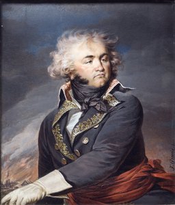 Porträtt av general Jean-Baptiste Kleber (1753-1800), av Guerin, Jean Urbain (1760-1836). Akvarell på pergament, ca. 1790. Mått : 24x20 cm. Nationalmuseum Stockholm