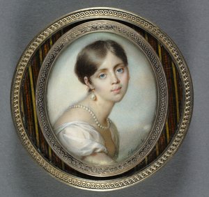 Porträtt av en ung kvinna i vitt, 1805.