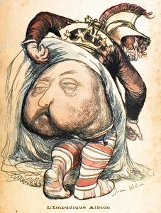 The Immorbid Albion - Edward VII”. Tecknad serie av Jean Veber om boerkriget - "L