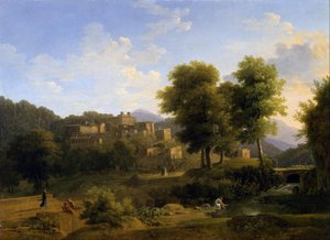 Utsikt över en stad i Sabine Hills av Jean Victor Bertin