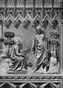 Katedral, interiör, korduk, Jesus Kristus visar sig för Maria Magdalena, ca 1340-51 (polykrom sten) av Jean and Jean Le Boutellier Ravy
