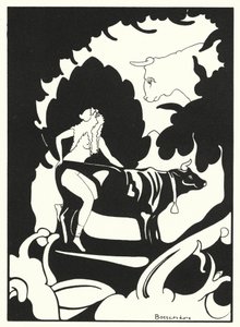 Ovidius kärleksböcker: Lurad av bilden av en ko (färglitografi) av Jean de Bosschere