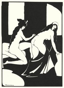 Ovidius kärleksböcker: Låt hennes kropp bli ett levande brev (färglitografi)