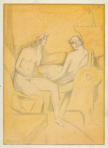 Ovidius kärleksböcker: Min älskarinna vägrar att hetsa upp sig (färglitografi) av Jean de Bosschere