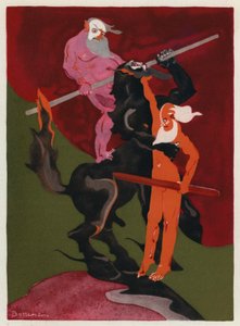 Ovidius kärleksböcker: De vilda Lapithae och det monstruösa släktet Centaurer (färglitografi)