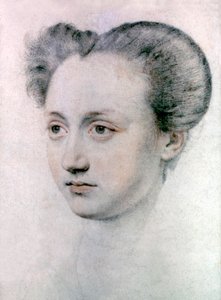 Marie Touchet (1549-1638) älskarinna till den franske kungen Karl IX, ca 1570 (teckning) av Jean de Court
