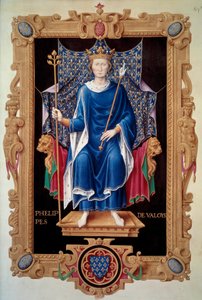 Porträtt till fots av kung Filip VI av Valois (1293-1350) Miniatyr av Jean du Tillet (1484-1520) från "" Recueil des kings de France"" 1500-talets Paris, B.N. av Jean du Tillet