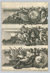 Design för målade ramar, från "Bordures de Tableau" av Jean le Pautre