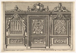 Design för en körskärm med två varianter, från: Clôtures de chapelles, 1600-talet. av Jean le Pautre