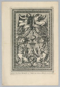 Ark från uppsättningen, "Peaneaux Ornaments for... Paneling" av Jean le Pautre