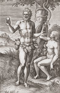 Adam och Eva i Edens lustgård. (skriva ut)