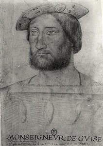 Porträtt av Claude av Lorraine (1496-1550) 1:e hertig av Guise av Jean school of Clouet
