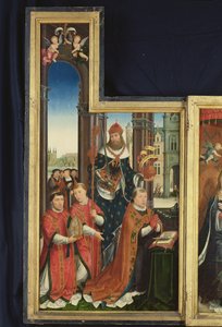 Polyptyk om förhärligandet av den heliga treenigheten, panel föreställande abbotar, 1509-15