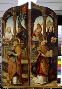 Sankt Trond och Sankt Guillaume. Fasta paneler av en triptyk (Saint Trudo och Saint Guillaume. Två sidopaneler av Triptyken). Målning av Jean (Jehan) Bellegambe (Belgamb, Belgland) (1470-1534), olja på duk av Jean the Elder Bellegambe